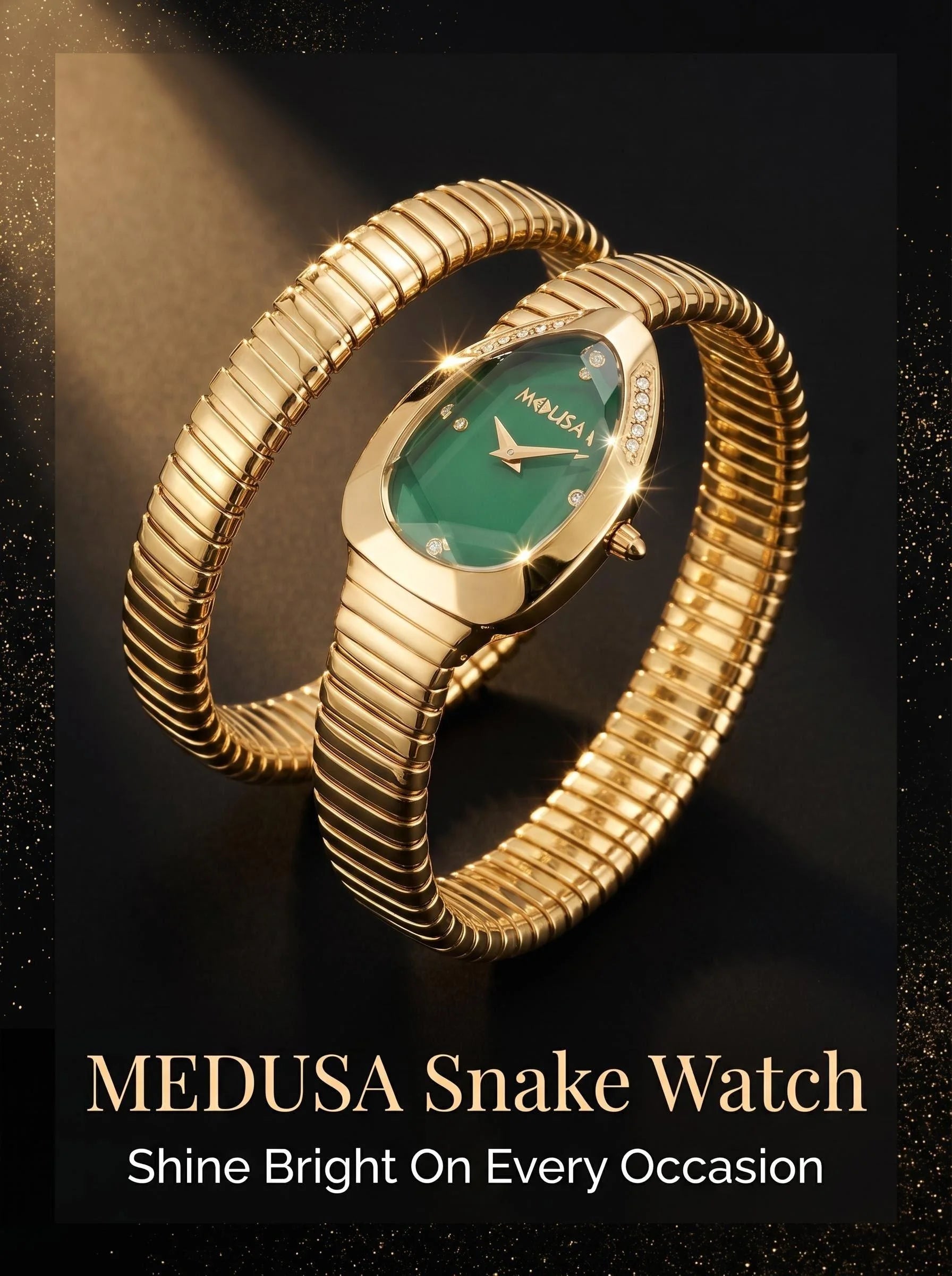 2026 High Quality Gold Diamond Set Snake Shaped Dress Watch Bangle Style Fashionable Unique Brand Same Style Women's Wristwatch