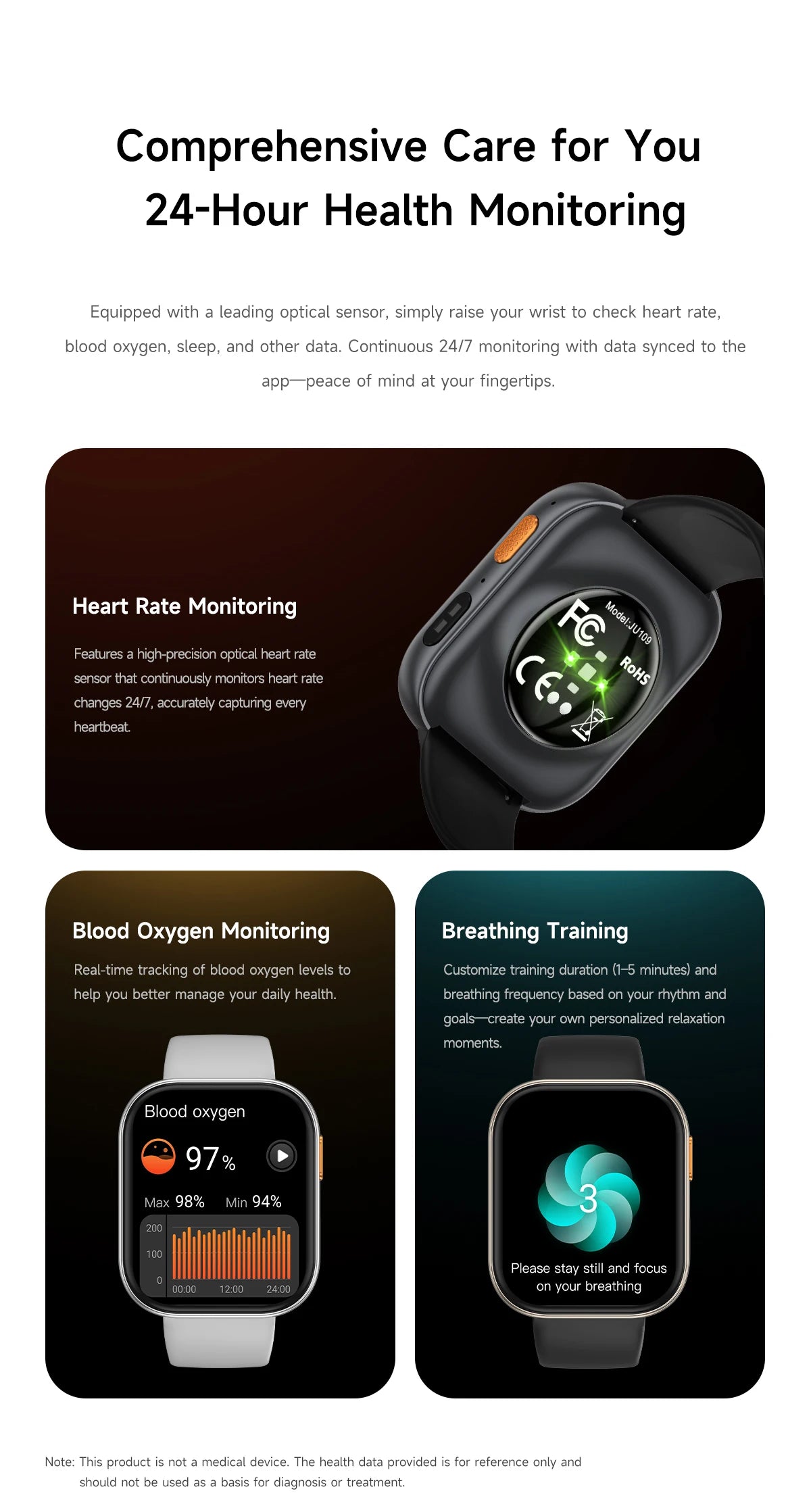 New 1000mAh Large Battery Smartwatch Men Women | 2.04"HD Screen BluetoothCall Heart Rate Monitor Flashlight Sports Fitness Watch