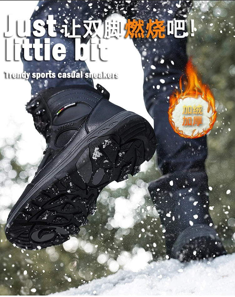 New Men Winter Outdoor Hiking Boots Plus Size 47 Snow Boots Men Training Work Boots Waterproof Slip-Resistant Keep Warm Fashion