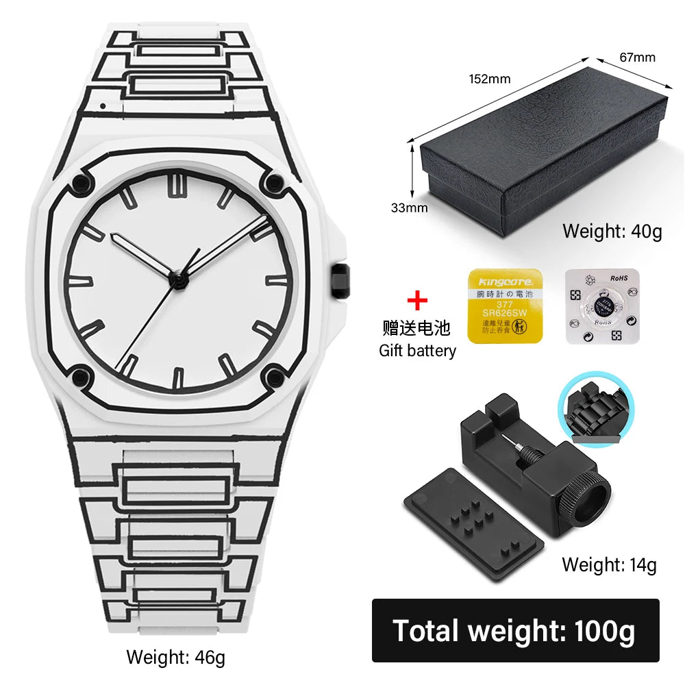 New men's fashionable quartz watch lightweight and waterproof quartz movement watch simple and casual women's wrist
