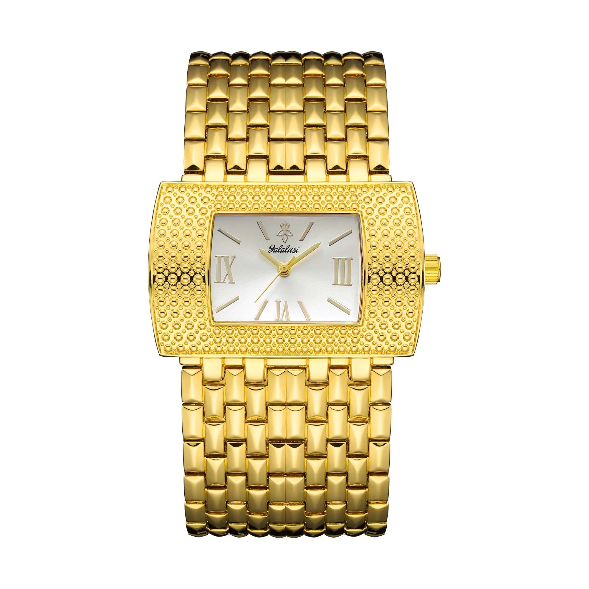 YaLaLuSi Women's Quartz Water-Resistant Watch: Luxurious Gold Square Fashionable and Elegant Bracelet Watch Gift reloj mujer