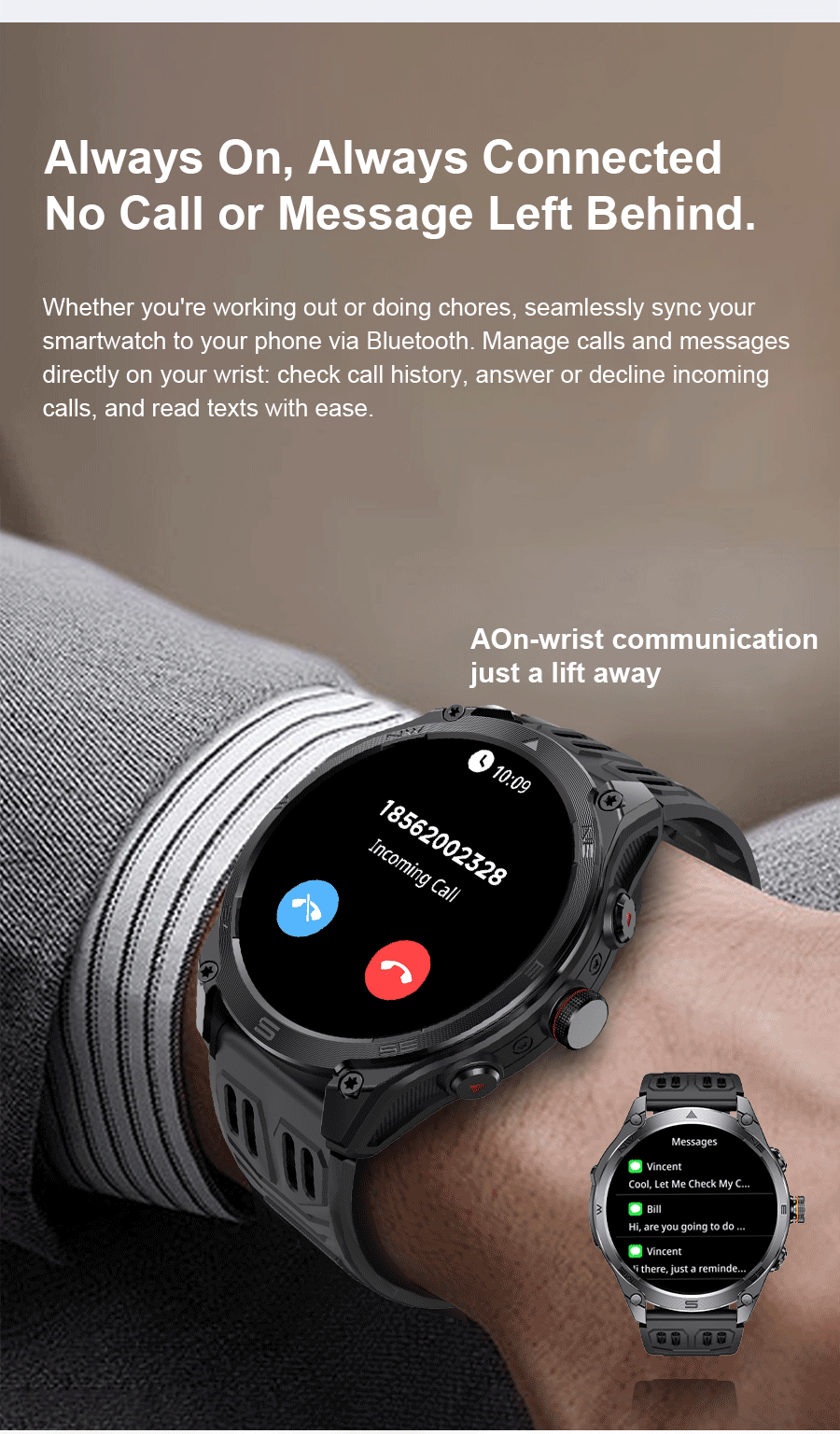 2026New Military Grade 1000mAh Battery GPS Smart Watch 10ATM Waterproof Compass Altimeter Call AMOLED Men Swim Sports Smartwatch