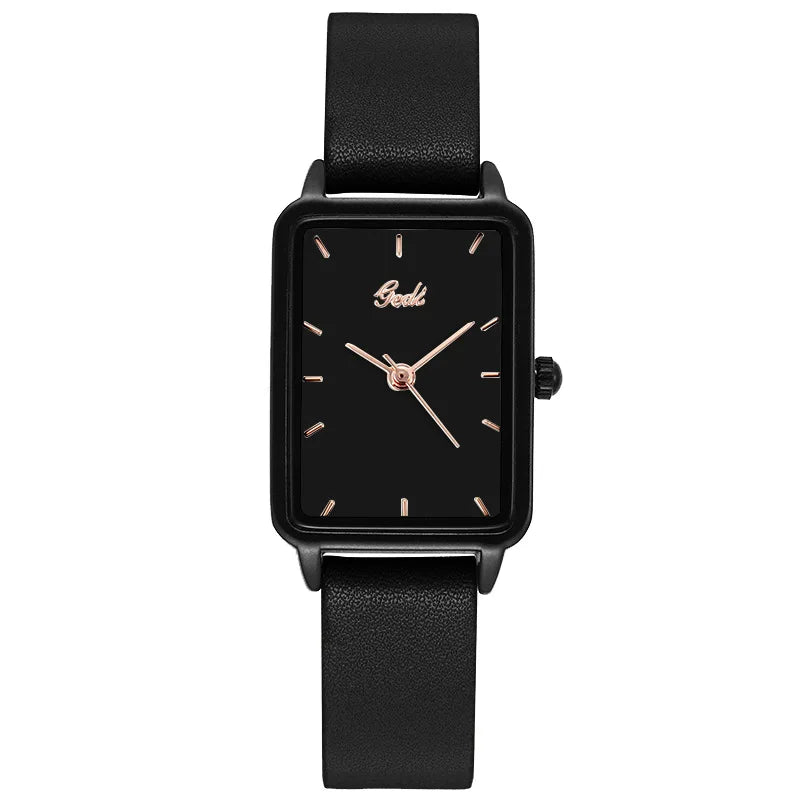 GEDI Watches for Woman Vintage Niche Elegant Waterproof Leather Watches Ladies Quartz Square Women's Wristwatches
