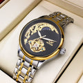 Stainless Steel New Vintage Skeleton Moonphase Luminous Waterproof Tourbillon Self-Wind Automatic Watch for Men