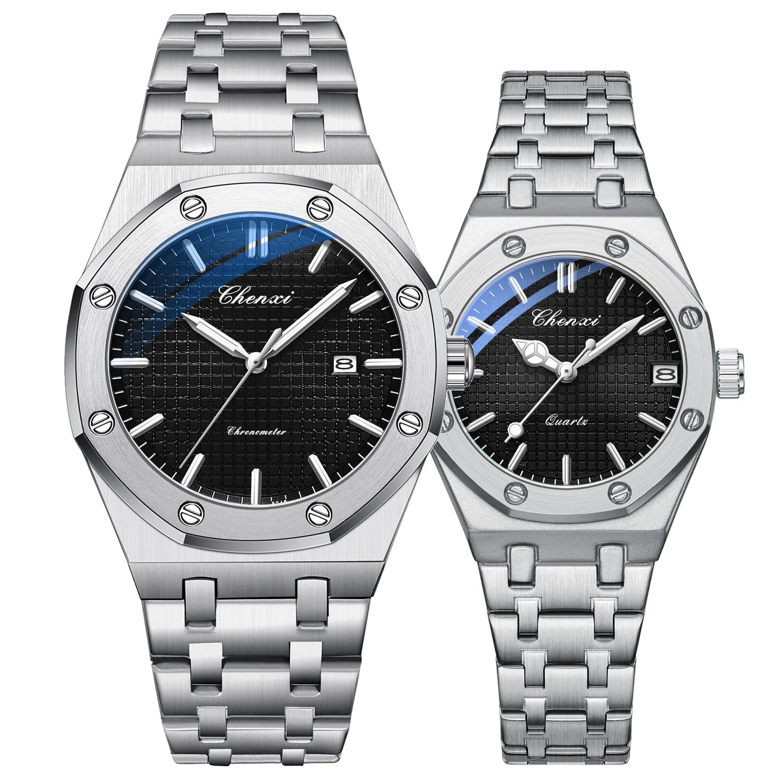 2PCS Couple Watches Set Luxury Fashion Date Quartz High Quality Waterproof Watch For Man and Woman Valentine's Day gifts