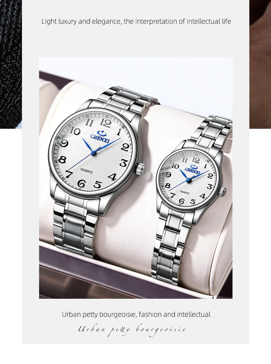 Minimalist Couple Watches Water-Resistant Digital Large Dial Watches Men's & Women's Quartz Wristwatches Valentine's Day Gifts