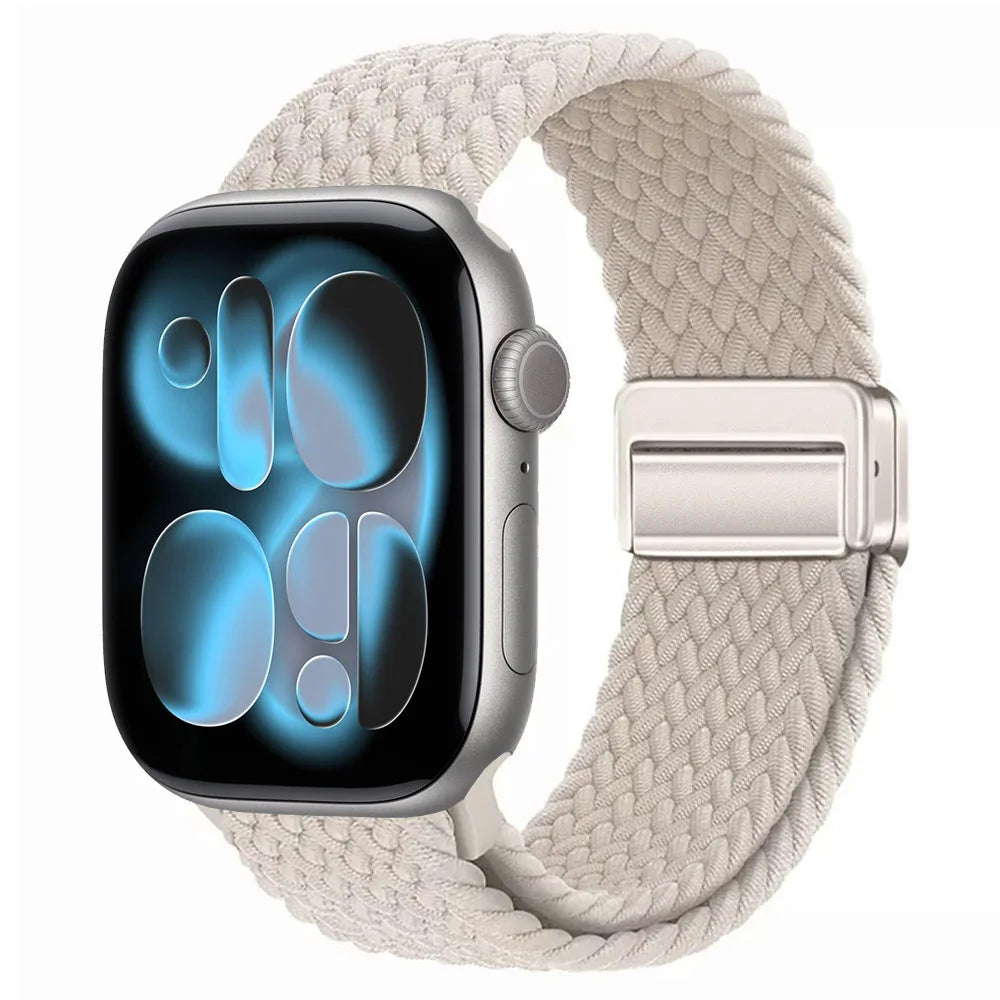 Nylon Loop Strap for Apple Watch 11 10 9 8 7 46mm 42mm 45mm 41mm Ultra 3 2 1 49mm Magnetic Braided  IWatch 6 5 4 SE3 Accessories