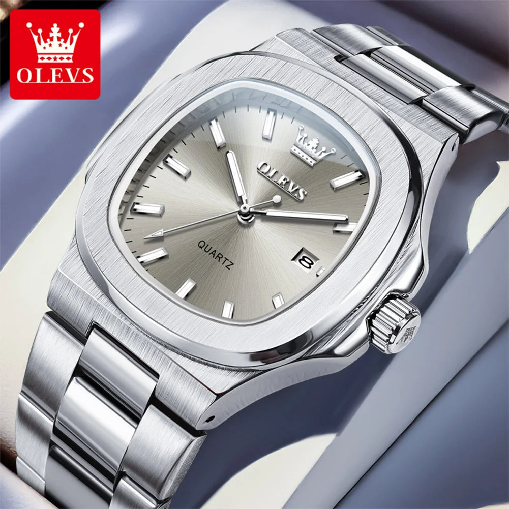 OLEVS 3696 Quartz Watch For Men Luxury Calendar Waterproof Business Men's Wristwatch Luminous Big Dial Fashion Simple Man Watch