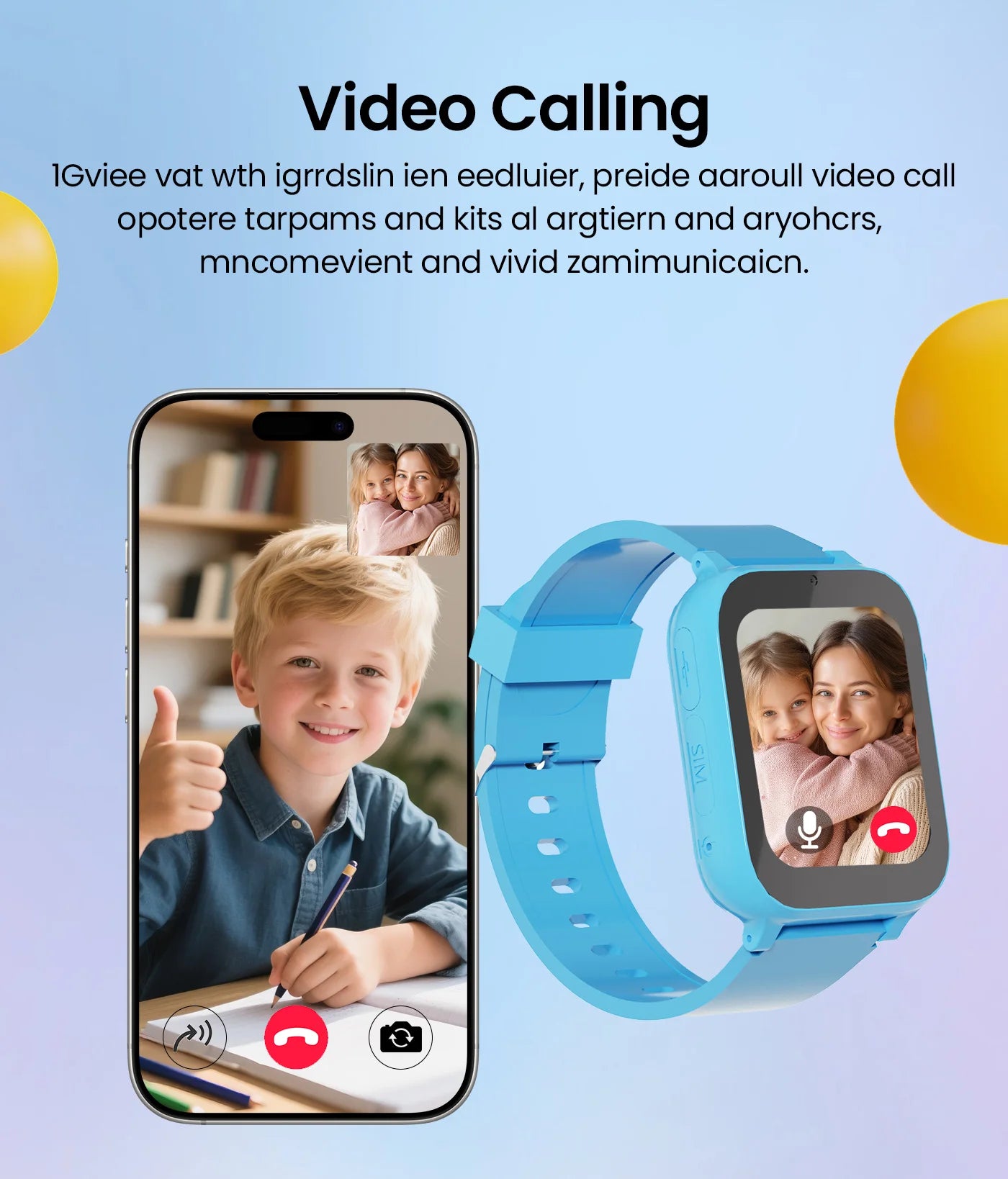 Smart Baby Watch for Children with 4G GPS Tracker Anti-Lost Body Temperature Monitor Video Call Features - Y30