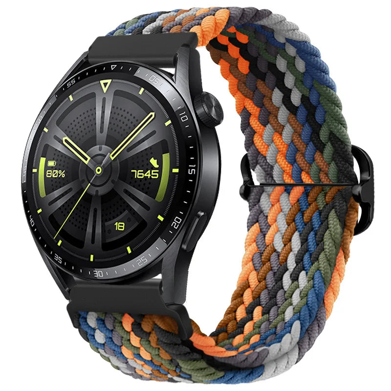 20mm 22mm Elastic Braided Nylon Strap for Huawei Watch GT6 5 4Pro 46mm Bracelet for Samsung Galaxy Watch 7 6 5 4 6/4Classic Band