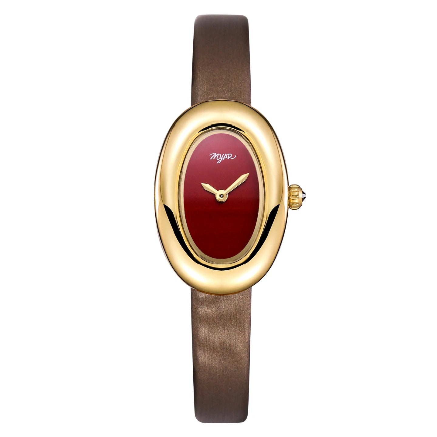 MYAR Women Watch for Girls Quartz Reloj Mujer Sliver Diamond Oval Shaped Orologio Ladies Wristwatch Simple Stainless Steel Clock