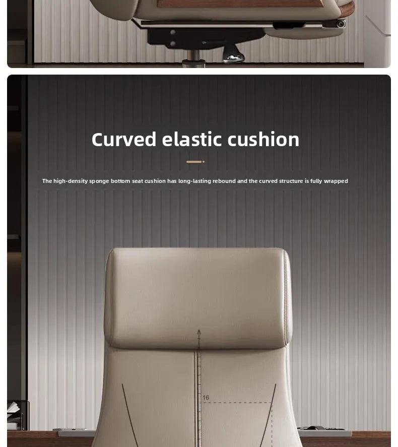 High end boss chair, genuine leather office chair, CEO computer, ergonomic, sedentary, swivel chair that can be reclined