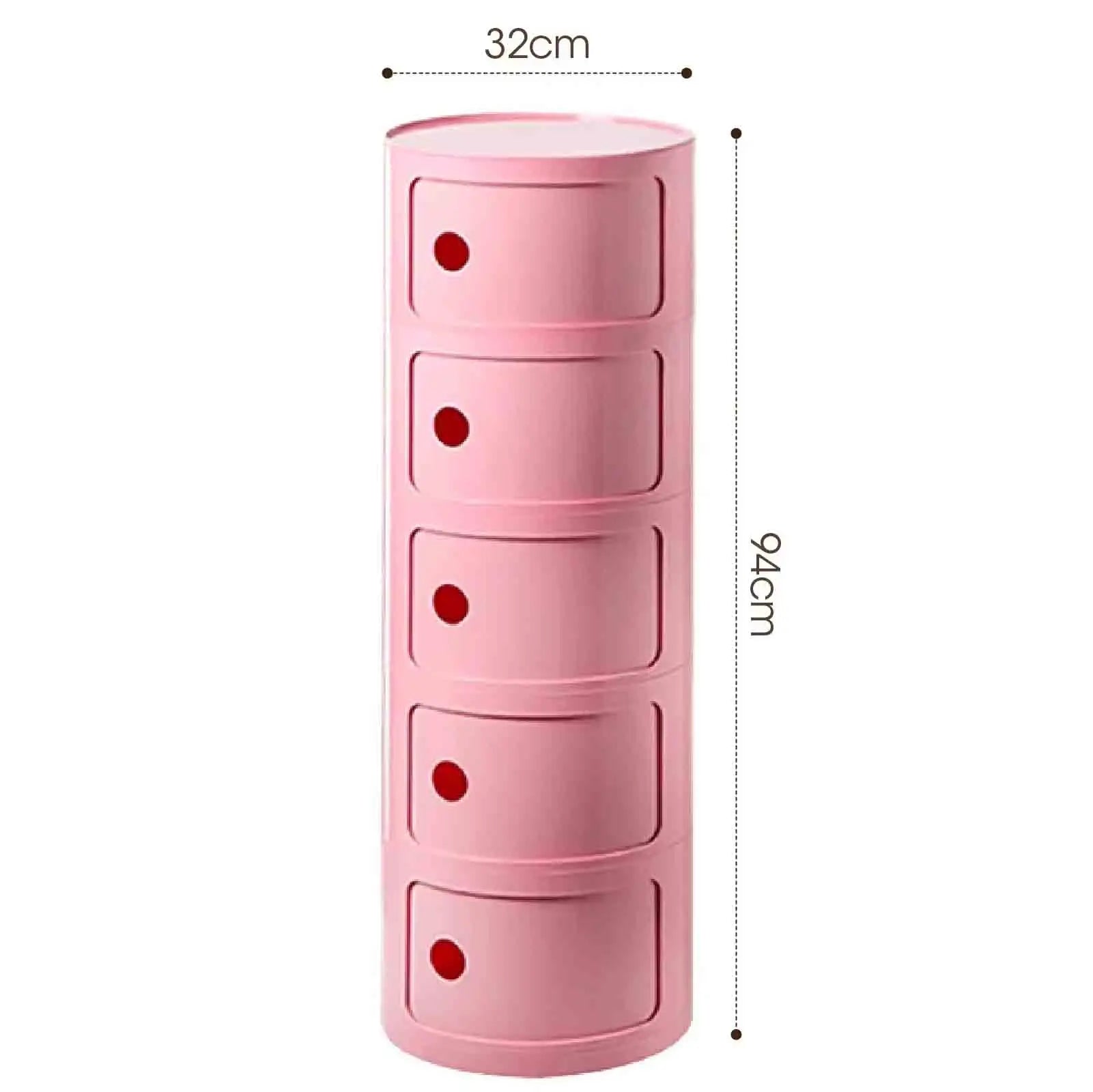 Plastic Round Bedside Nightstand with Drawers Practical Storage Box Cabinet Nightstand Chic Decor for Bedroom Living Room