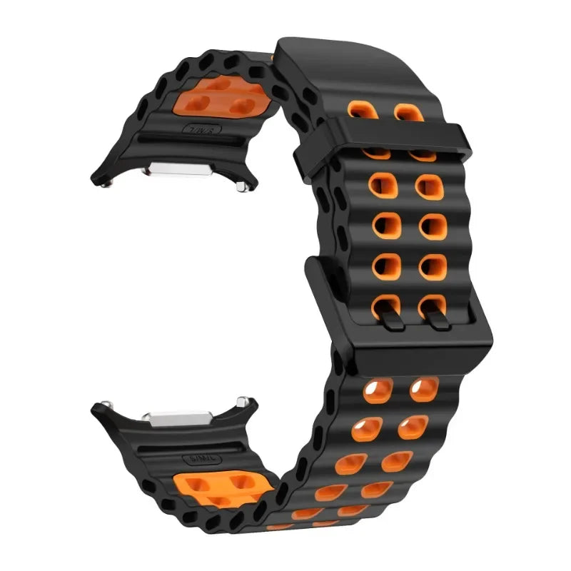 Two-color Silicone Strap for Samsung Galaxy Watch Ultra 47mm Ocean Original Official Wristband Galaxy Watch 8-7 Ultra 47mm Belt