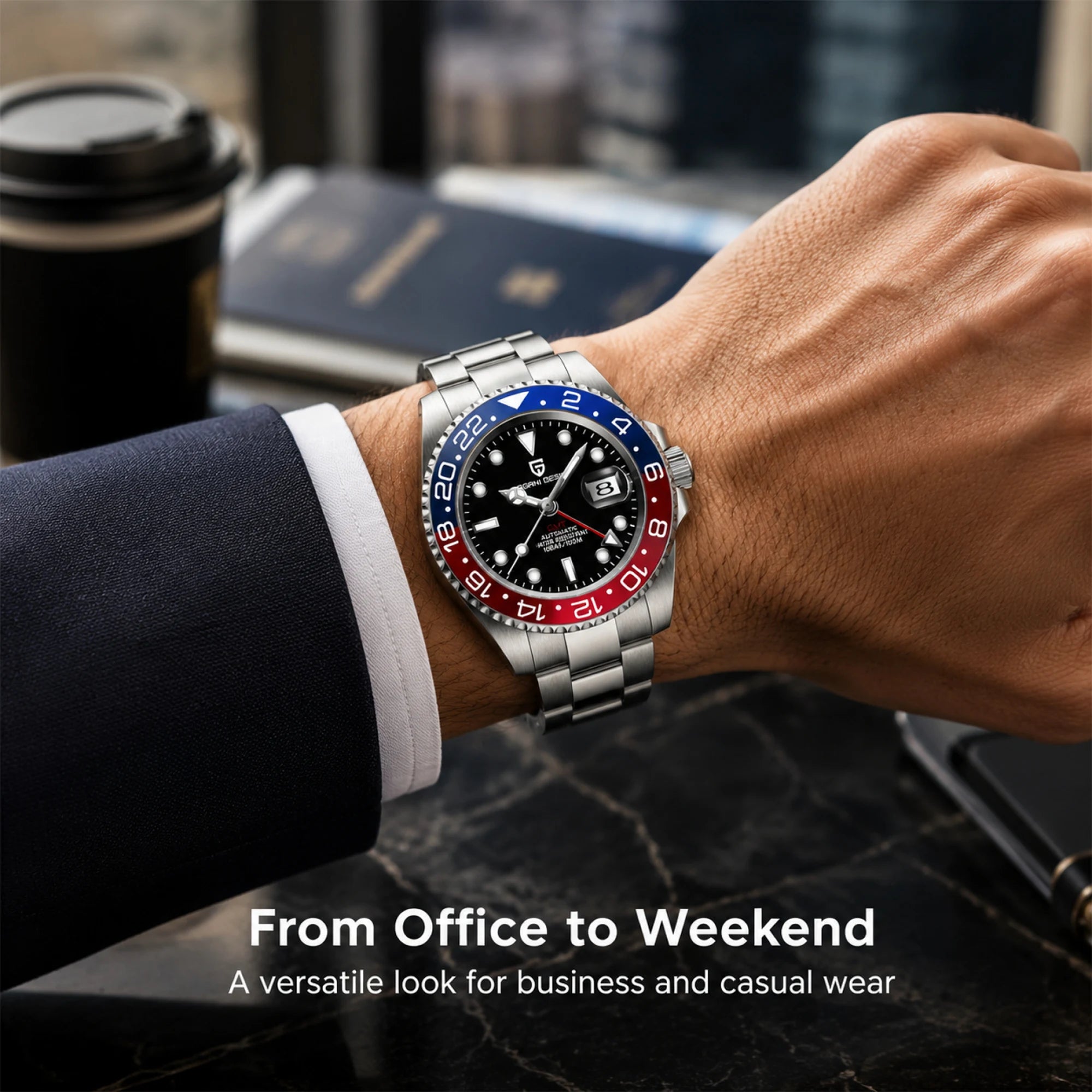 2026 New PAGANI DESIGN Luxury Men Mechanical Watches Stainless Steel GMT Watch Top Brand Sapphire Glass Men Watch reloj hombre