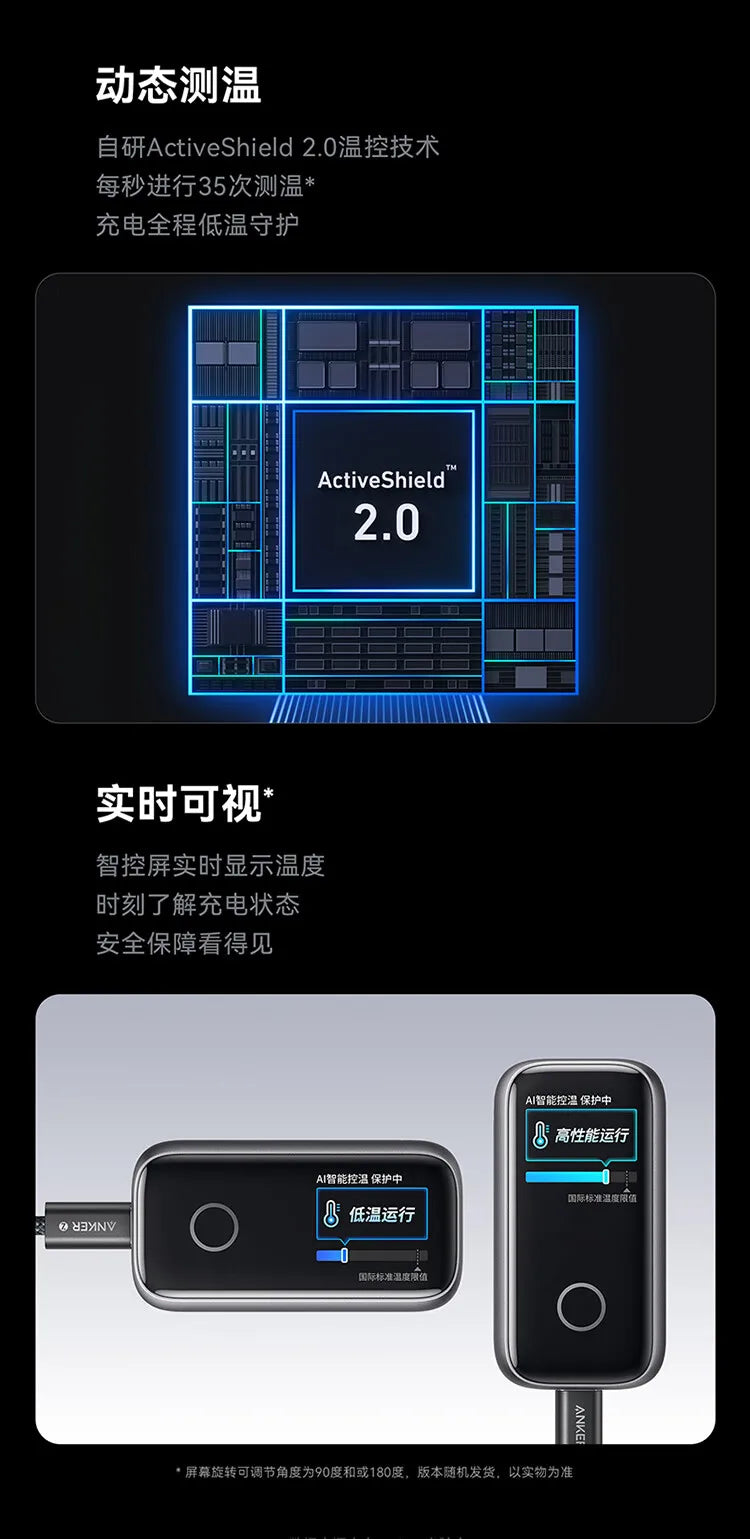 CN Version Anker Zolo 140W Charger GAN Display PD PPS for iPhone 12-16 series Laptop with 1.5m USB C to C Cable