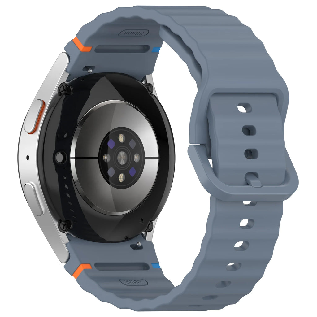 Official Silicone Strap for Samsung Galaxy Watch 7/FE/6/5/4 44mm 40mm 5 Pro Wave Bracelet for Watch 6 4 Classic 46mm 42mm Band
