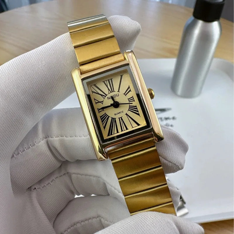 Hot Sale Women Square Dial Quartz Watch Minimalist Steel Strap Wristwatch Para Mujer Ladies Gifts Dropshipping Relógio Feminino
