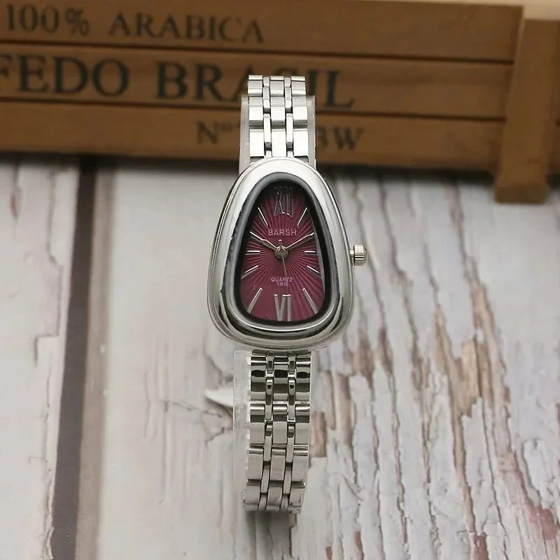 Luxury Brand Women Snake Dial Watch Ladies Fashion Red Leather Strap Quartz Wristwatch Female Gift Dropshipping Clock Relogio