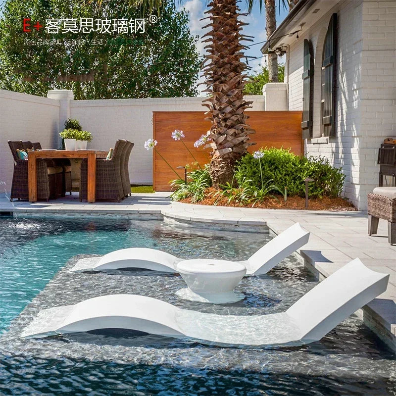 Leisure Beach Chair Hotel Swimming Pool Recliner Special-Shaped Rubber Clothing Water-Soaking Chair Courtyard Sun-Proof Chair