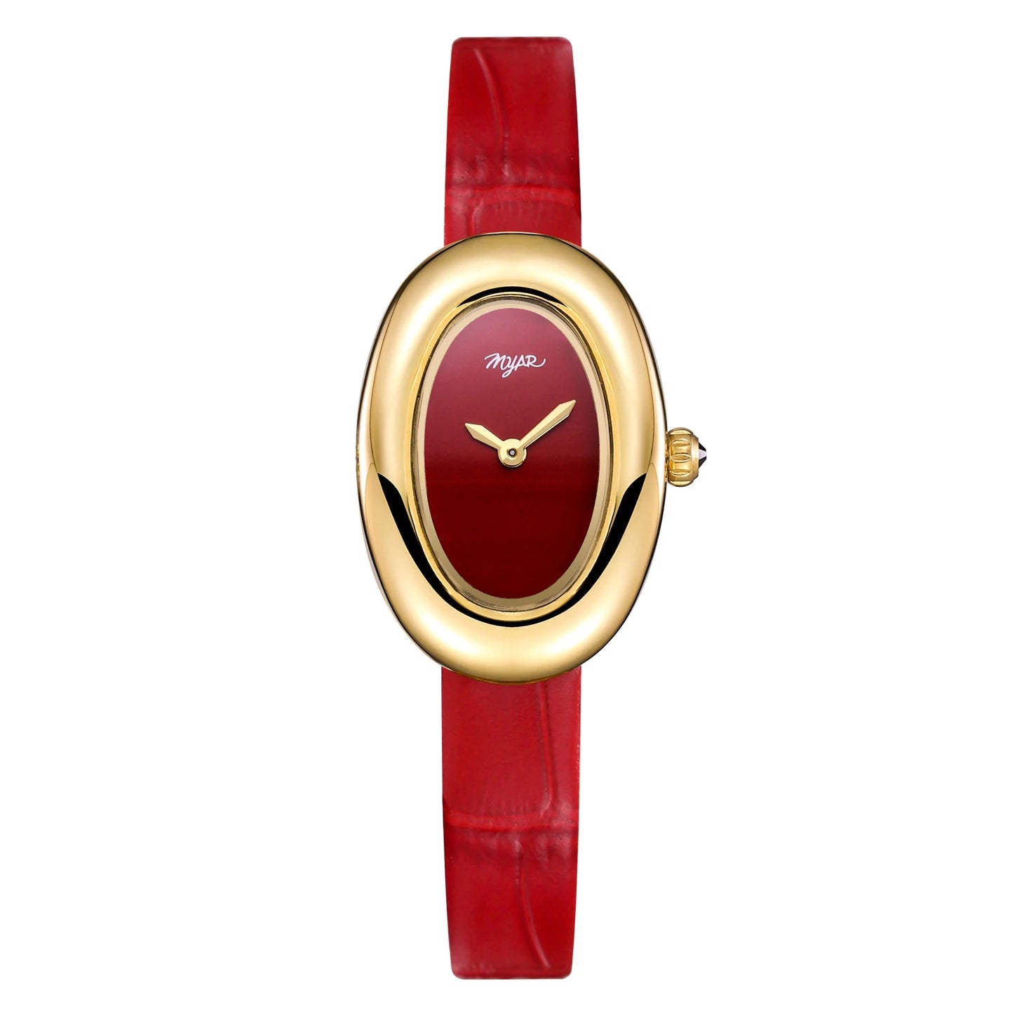 MYAR Women Watch for Girls Quartz Reloj Mujer Sliver Diamond Oval Shaped Orologio Ladies Wristwatch Simple Stainless Steel Clock