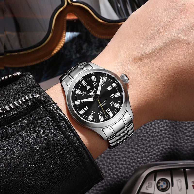 YELANG V1021S Men Quartz Watch 42mm Swiss Ronda  Movement 10-year battery life T100 Luminous 100m Waterproof Men's Diving Watch