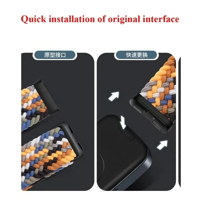 Official Nylon Loop Strap For Huawei Band 11/11 Pro Fashion Magnetic Buckle Braided Wristband For Huawei Band 8/9/10 Accessories