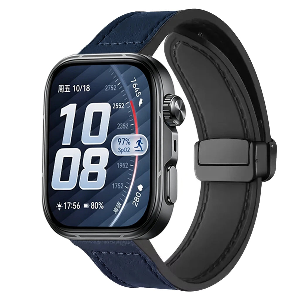 Silicone Leather Strap for Huawei Watch Fit 5 Pro/4 Pro Outdoor Sports Replacement Bracelet Wristband for Huawei Watch Fit 5 4 3