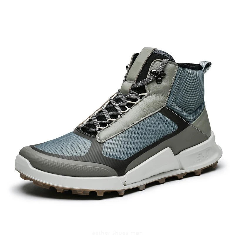 Trendy High Top Running Shoes Men Luxury Original Waterproof Sneaker Non Slip Outdoor Hiking Climbing Trekking Boots Patchwork