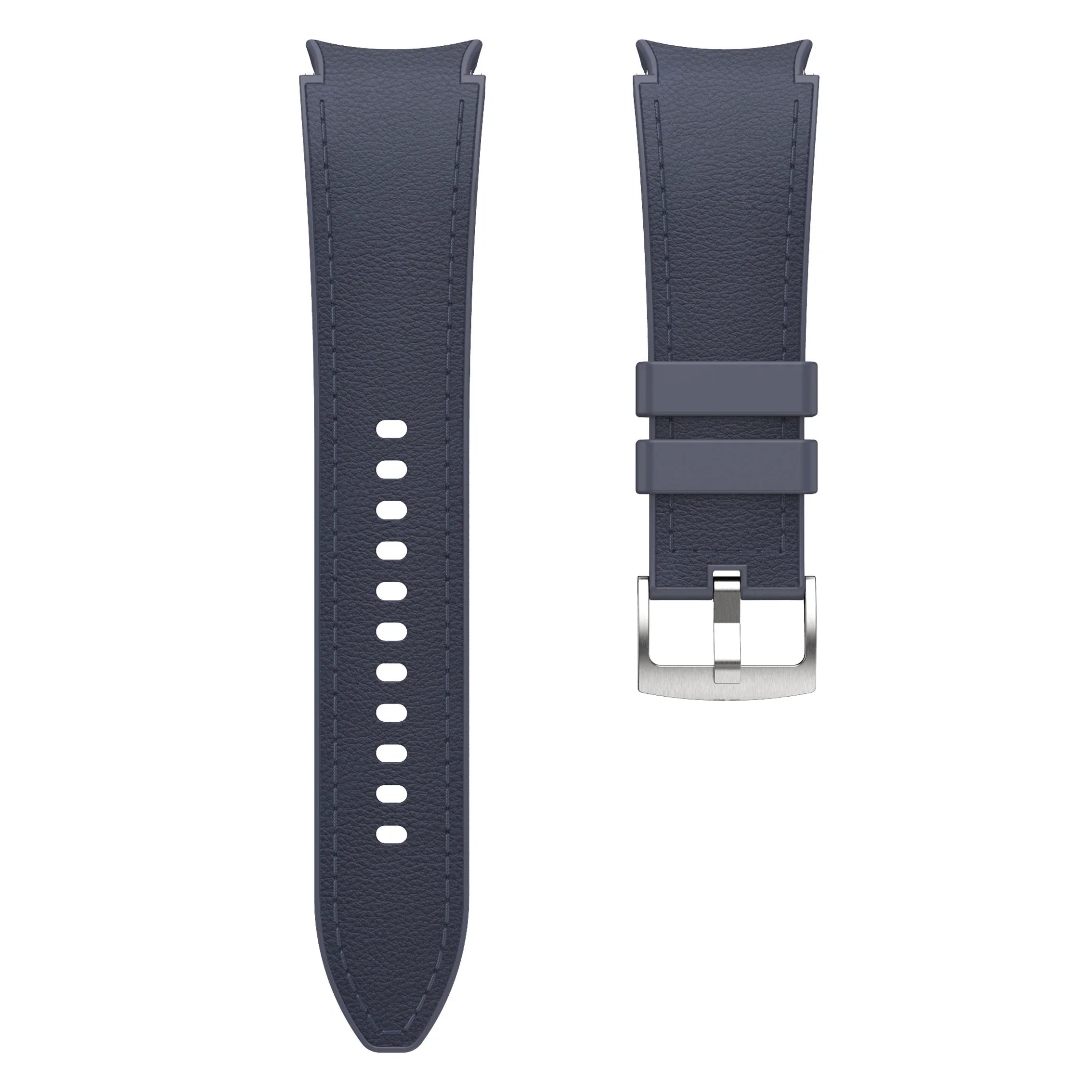 Silicone+Leather Strap for Samsung Galaxy Watch 7 6 5 4 44mm 40mm/5 Pro 45mm Wristband for Galaxy Watch 6 Classic 47mm 43mm Belt