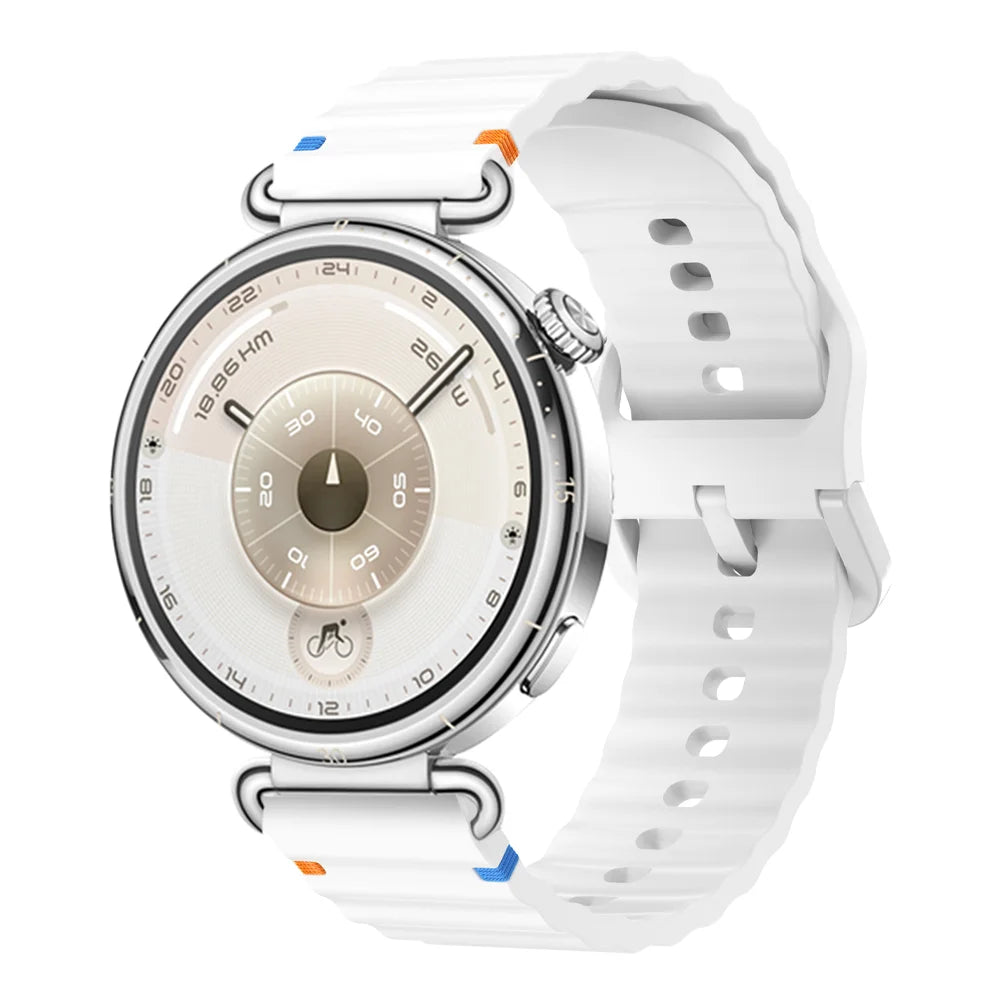 18/20/22mm Sports Wave Silicone Strap For Huawei Watch GT6-5-4 41mm 5 GT5 Pro 42mm Bracelet Wristband For Xiaomi Watch S4 41mm