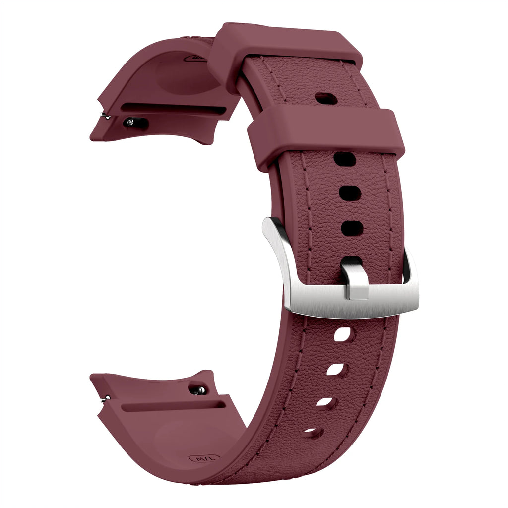 Silicone+Leather Strap for Samsung Galaxy Watch 7 6 5 4 44mm 40mm/5 Pro 45mm Wristband for Galaxy Watch 6 Classic 47mm 43mm Belt