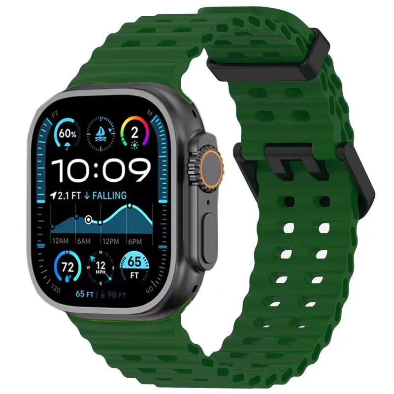 Ocean Silicone Strap for Apple Watch Band Ultra 3/2/1 49mm Series 11 10 46mm Comfortable Band IWatch 9 8 7 6 5 4 SE3 45mm 44mm