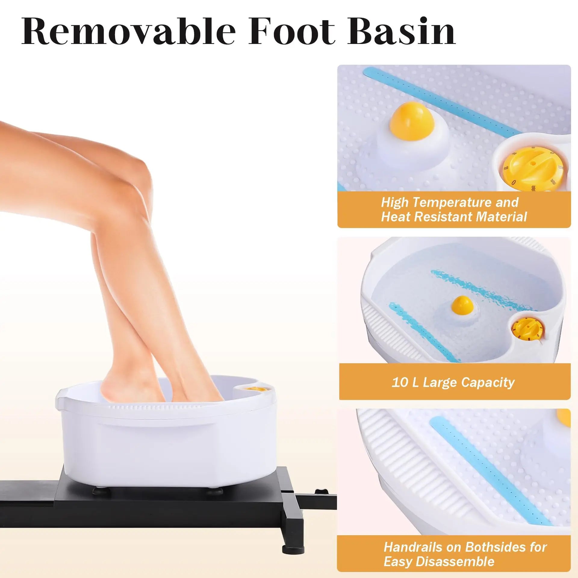 AOLIVIYA Modern Light Multifunctional Adjustable Pedicure Chair Metal Foot Bath Rotating Foot Therapy Massage For Salon Professi