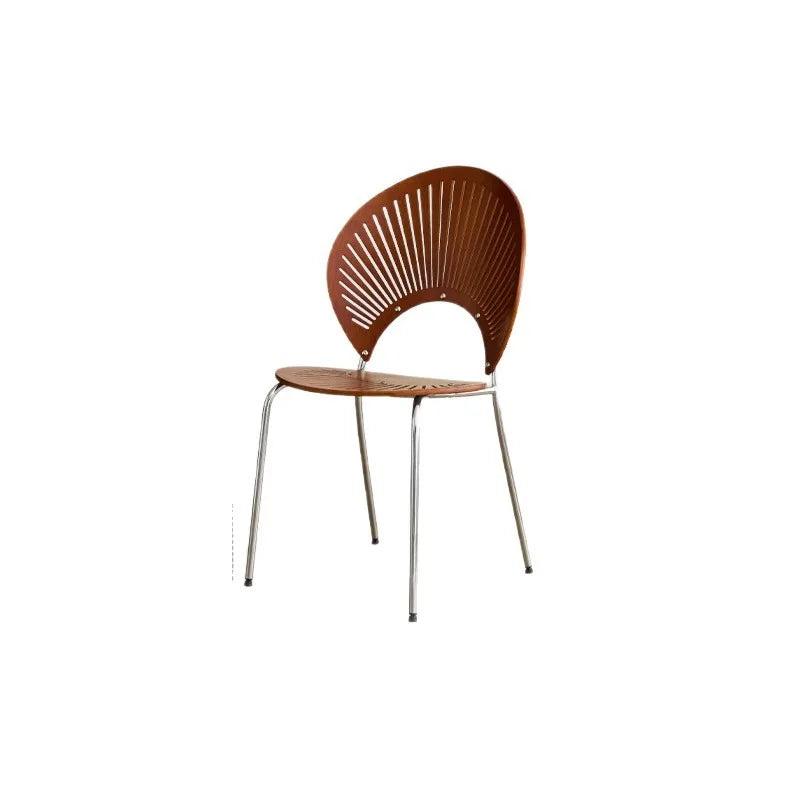 Retro Mid Century Solid Wood Shell Chair Simple Backrest Dining Tea Chair Luxury Home Furniture