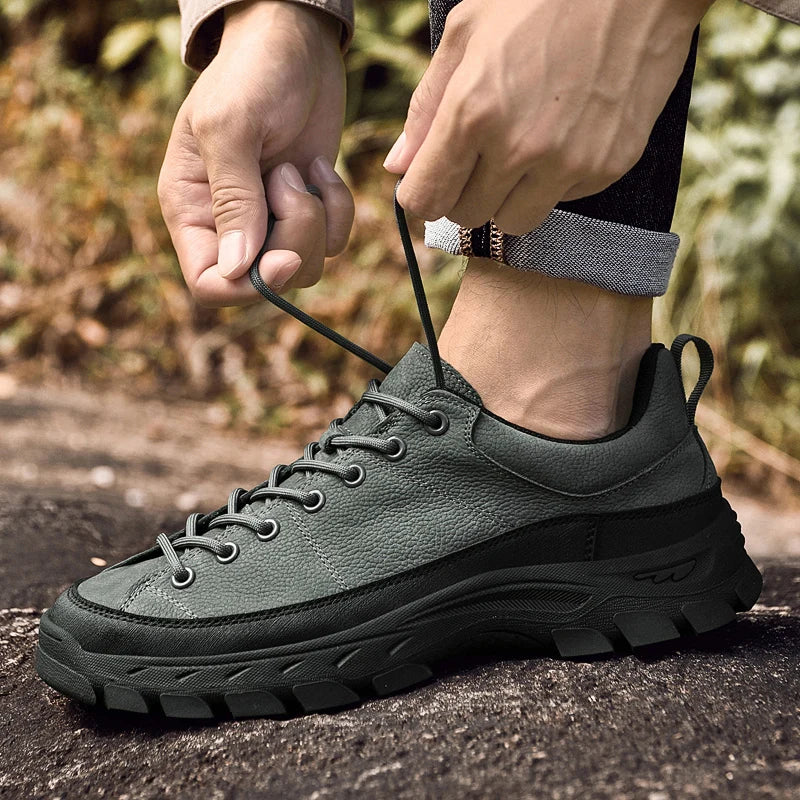 Genuine Leather Mens Sneakers Luxury Handmade Casual Shoes Fashion Designer Outdoor Walking Shoes New Male Skateboard Footwear