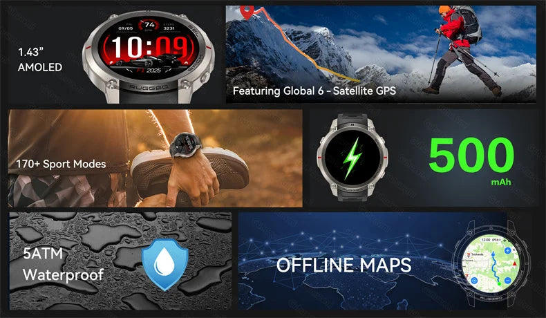 GPS Smart Watch with offline map Swimming Waterproof Sports Tracking Watch Heart Rate Blood Oxygen Sleep GPS positioning Watches