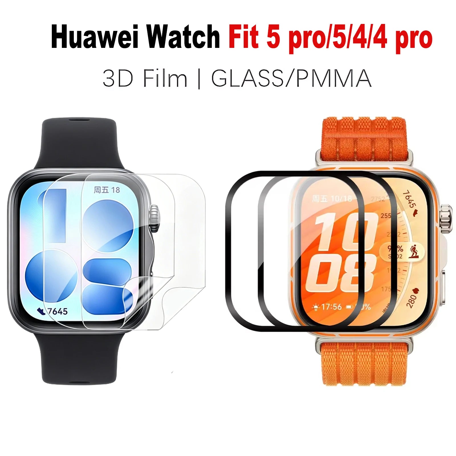 Tempered Glass Film For Huawei Watch fit 5 5 pro Smartwatch Accessories HD Hydraulic Huawei Watch fit 4 4 pro Screen Protector
