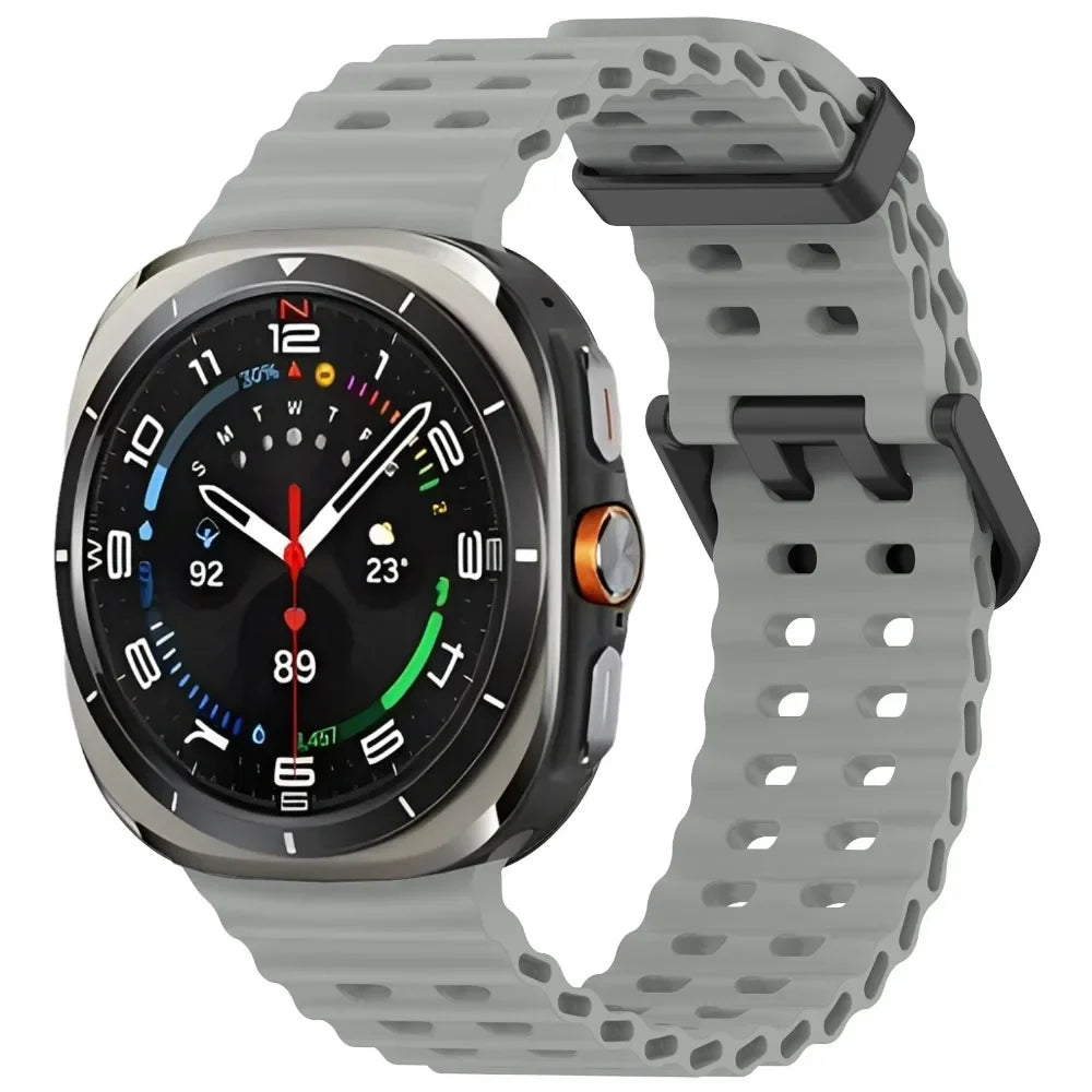 Two-color Silicone Strap for Samsung Galaxy Watch Ultra 47mm Ocean Original Official Wristband Galaxy Watch 8-7 Ultra 47mm Belt