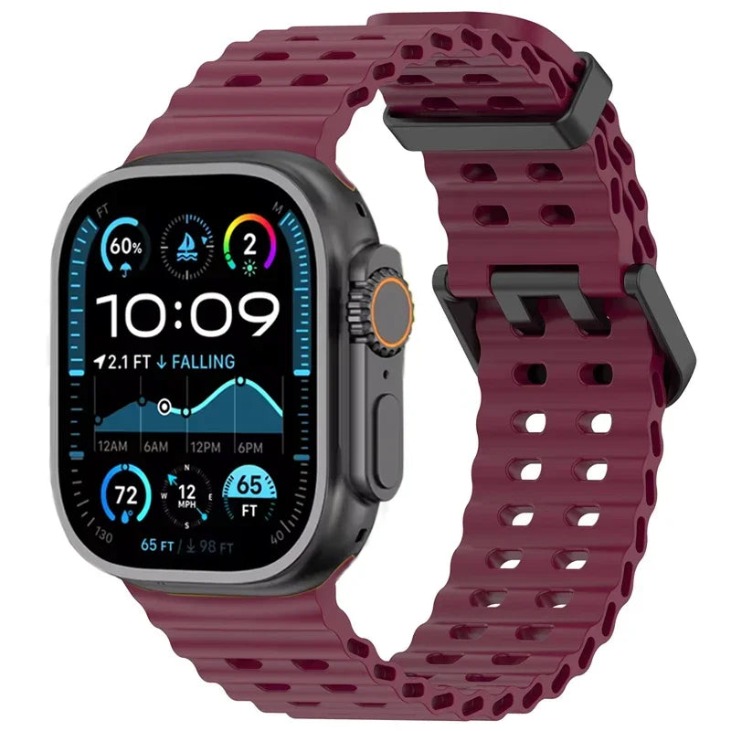Ocean Silicone Strap for Apple Watch Band Ultra 3/2/1 49mm Series 11 10 46mm Comfortable Band IWatch 9 8 7 6 5 4 SE3 45mm 44mm