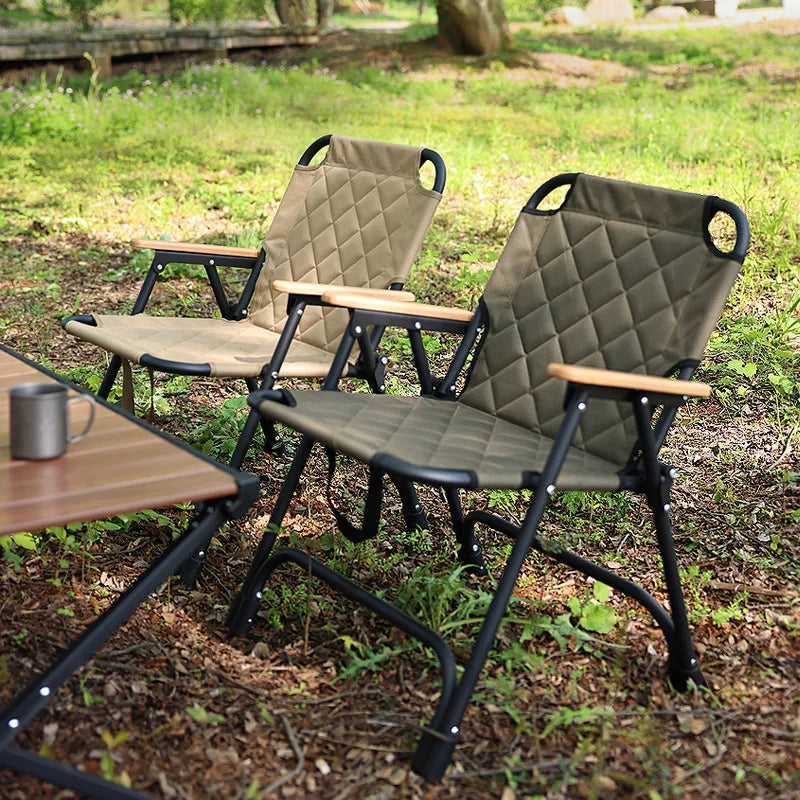 Outdoor camping double folding chair  camping leisure chair Aluminum alloy folding chair