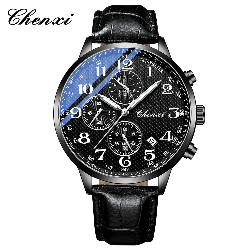 CHENXI Watches For Men Multi-functional Quartz Man Watch Calendar Luminous Chronograph Men's Wristwatches Gifts
