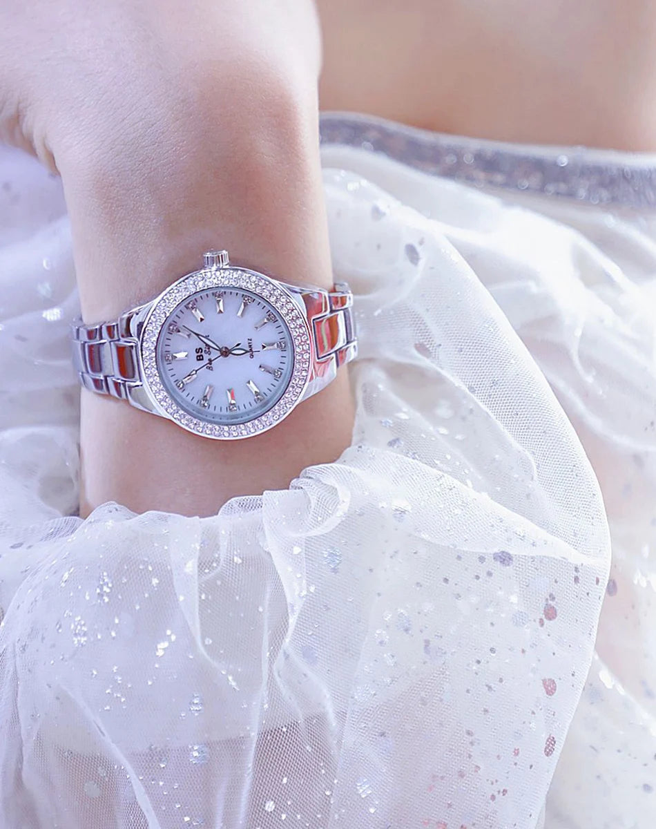 Original Brand Women's Watches Fashion Diamond Quartz Watch Luxury Classic Stainless Steel Bracelet Wristwatch Famale Hot Sale