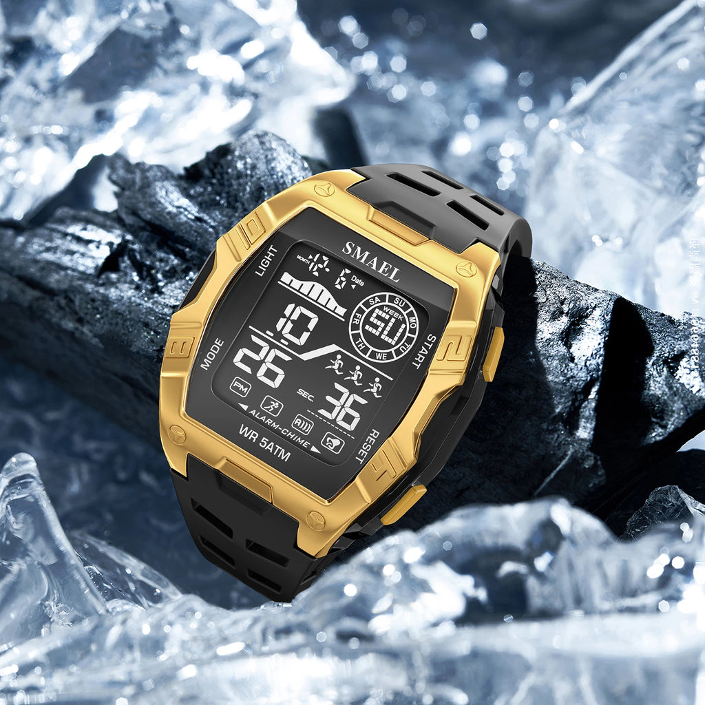 Military Watches Smael relojMen Watch 2025 New 50M Waterproof  Stopwatch Alarm LED Light Digital Watches 8130 Men's Sports Watch