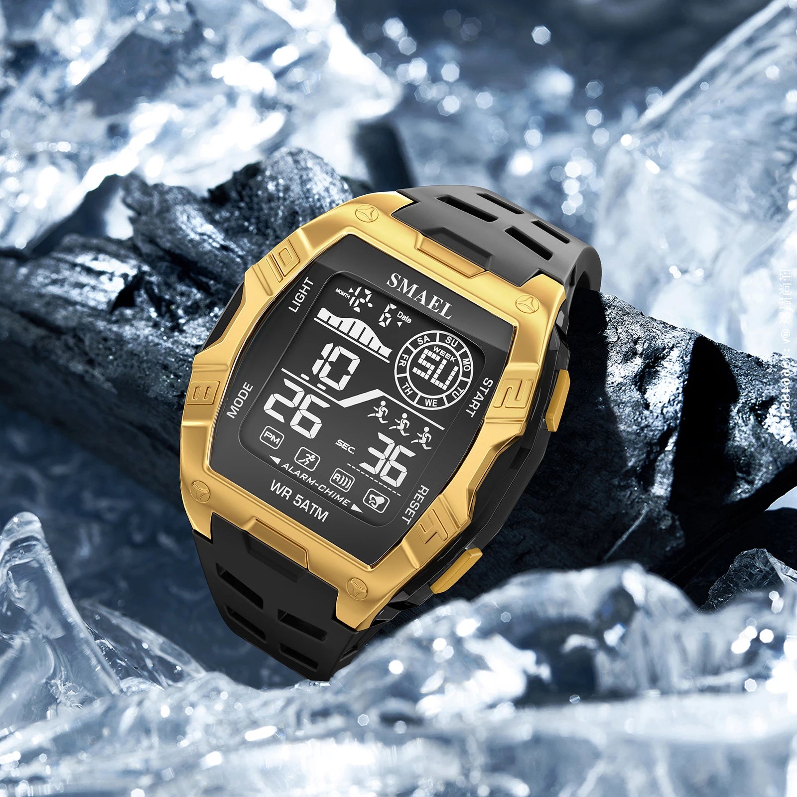 Military Watches Smael relojMen Watch 2025 New 50M Waterproof  Stopwatch Alarm LED Light Digital Watches 8130 Men's Sports Watch
