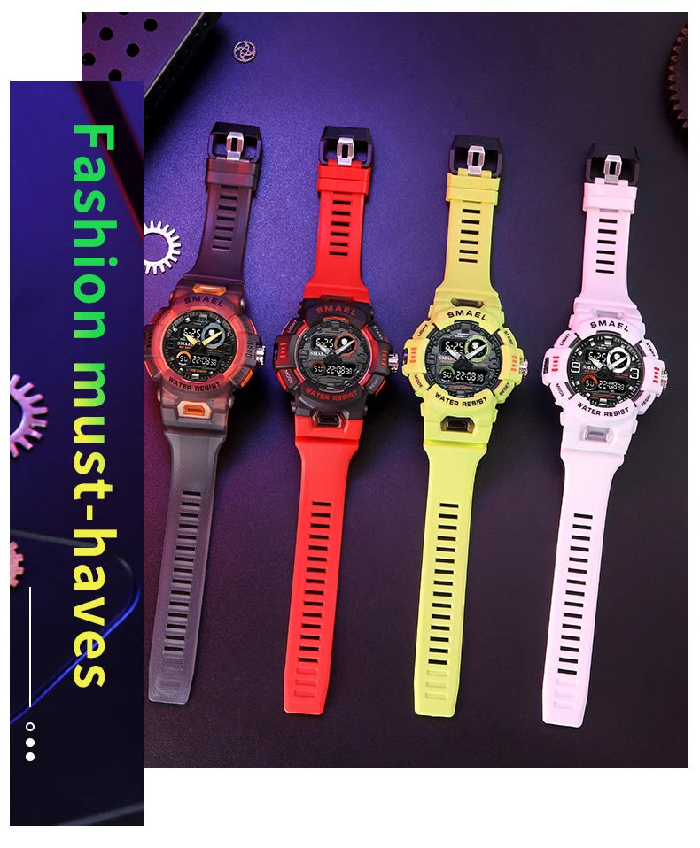 SMAEL Sport Watches Digital Watch LED 50m Waterproof Military Wristwatch Male Clocks 8063 Mens Watches  Stopwatches Alarm Clock