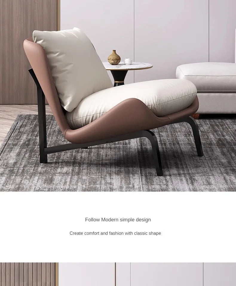 Simple Single Sofa Chair, Balcony Chair, Leisure Chair, Lounge Chairs, Can Sit or Lie, Bedroom, Living Room, Lazy Sofa Chairs