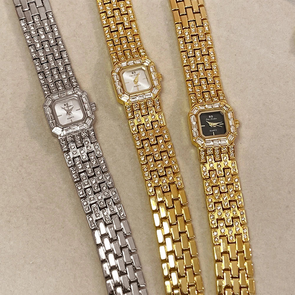 BS Bee Sister Ladies Watches Luxury Diamond Watch Square Bracelet Quartz Wristwatches Fashion Casual Watches Gift Women