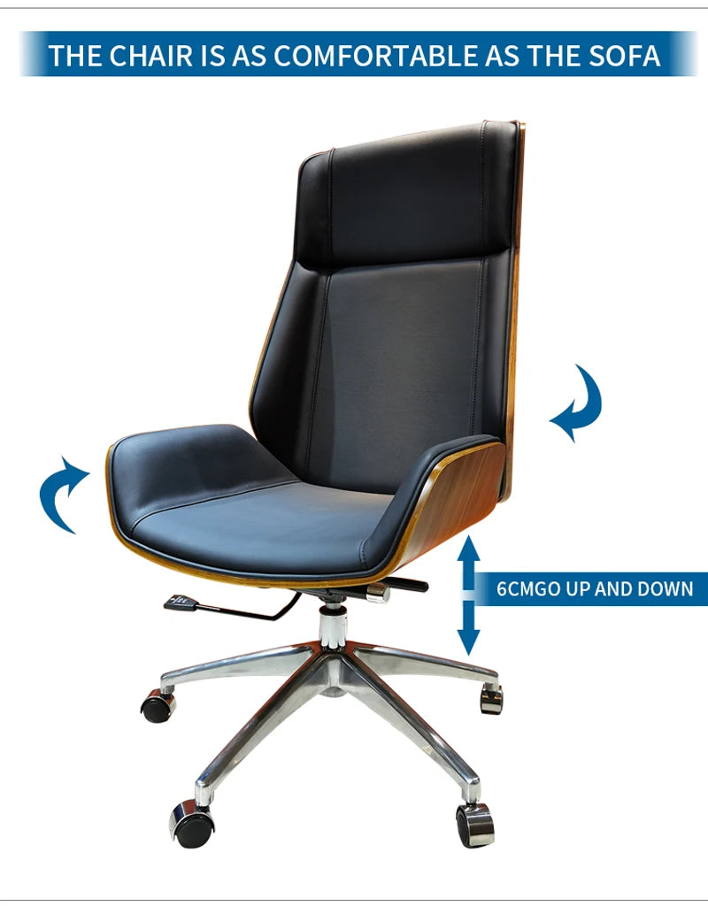 Luxury Boss Chair Leather Reclining Ergonomic Office Chairs 135° Recliner Cadeira Presidente Chaise De Bureau Ergonomique