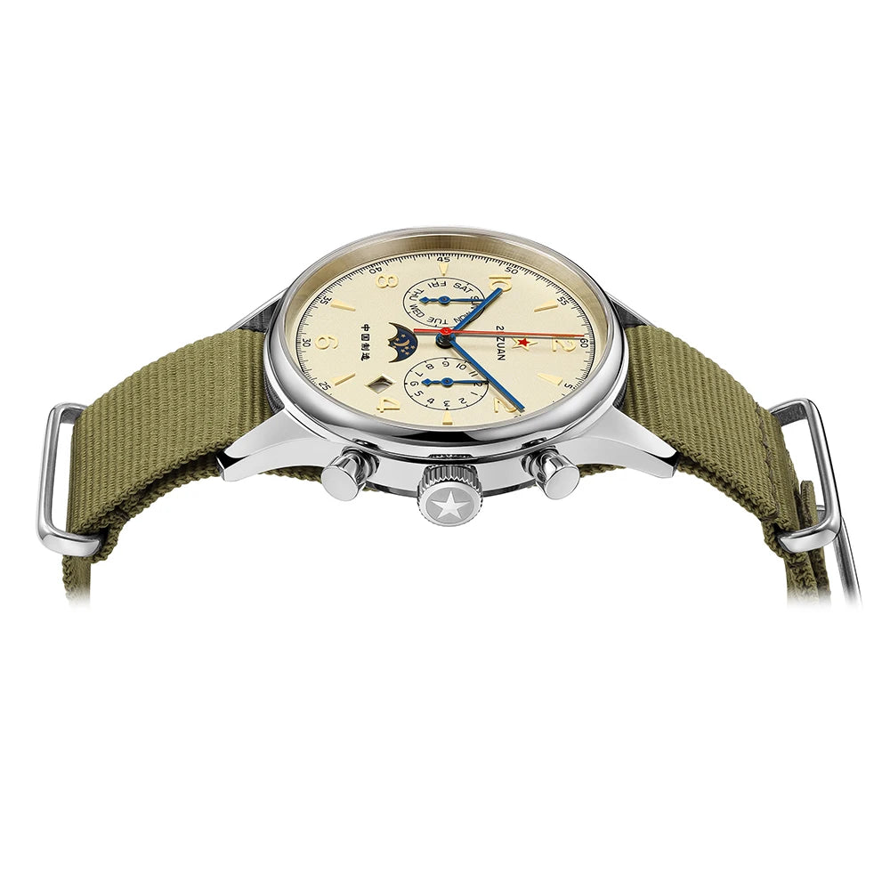SEAKOSS 40mm 1963 Men's Watch  Automatic Mechanical wrist watch seagull ST1654 Movement Calendar Week Display Air Force watches